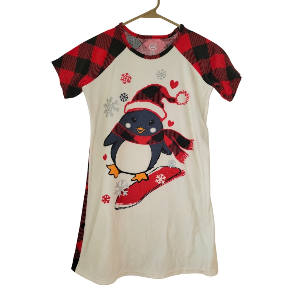 Wonder Nation Girls Christmas Sleepshirt, Sleep gown, L (10-12), NWOT